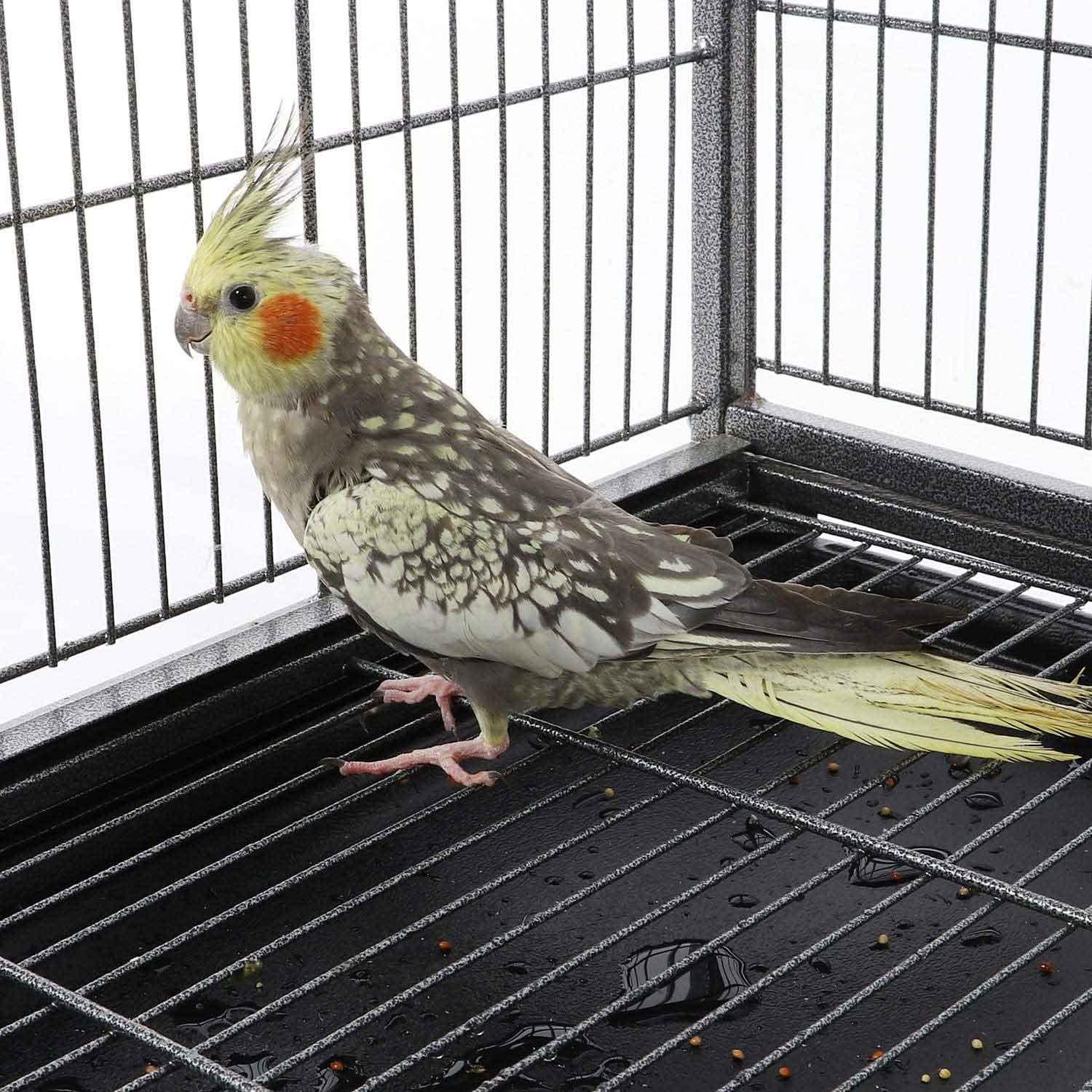 132cm Large Rolling Mobile Bird Cage Birdcage Finch Aviary Parrot Animals Playtop Stand Canary Finch - John Cootes