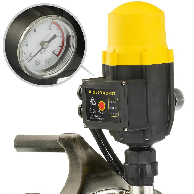 1400w Automatic stainless electric water pump - Yellow - John Cootes