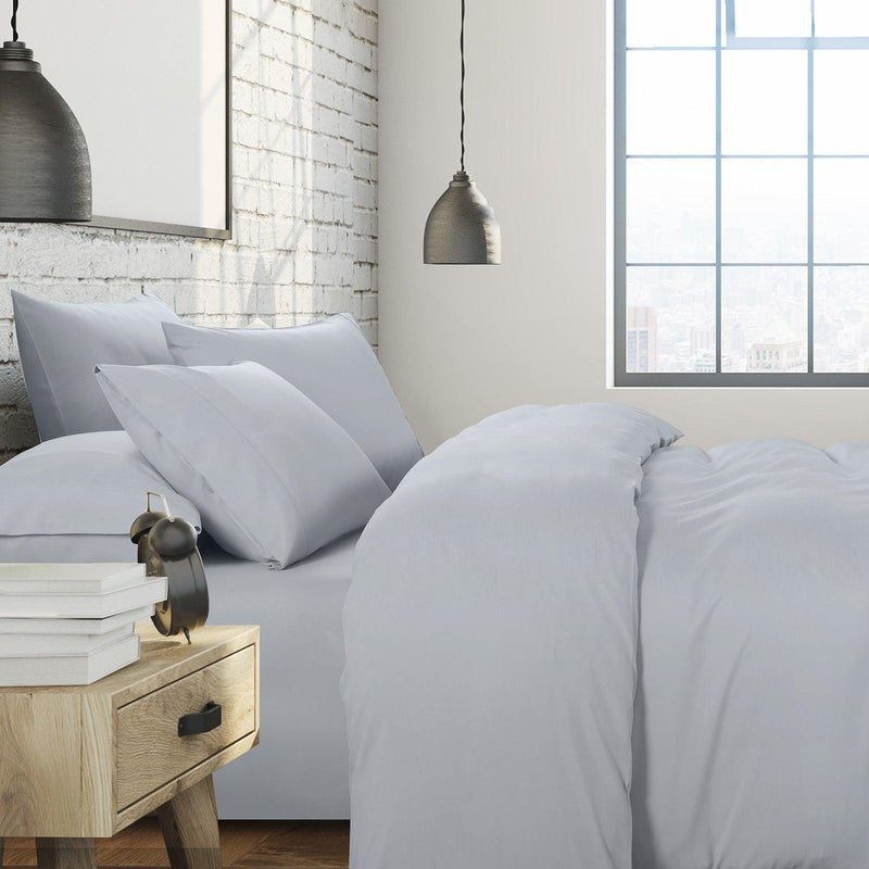 1500 Thread Count 6 Piece Combo And 2 Pack Duck Feather Down Pillows Bedding Set - King - Indigo - John Cootes
