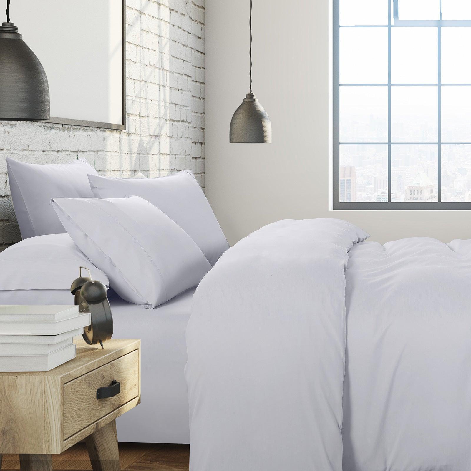 1500 Thread Count 6 Piece Combo And 2 Pack Duck Feather Down Pillows Bedding Set - King - White - John Cootes