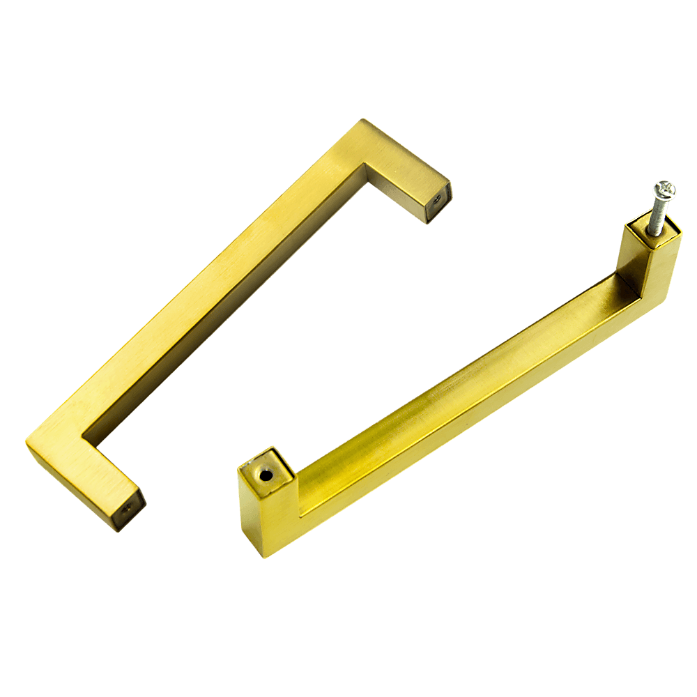 15x Brushed Brass Drawer Pulls Kitchen Cabinet Handles - Gold Finish 128mm - John Cootes
