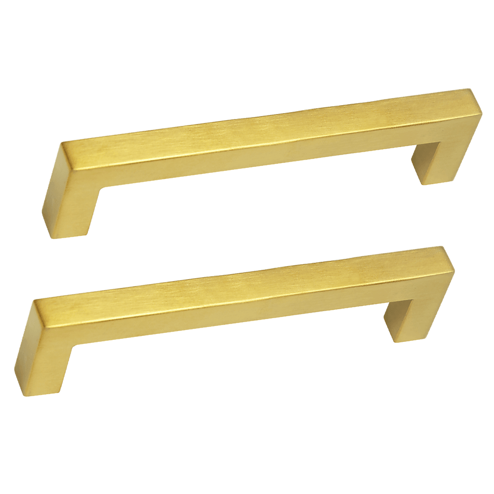 15x Brushed Brass Drawer Pulls Kitchen Cabinet Handles - Gold Finish 128mm - John Cootes