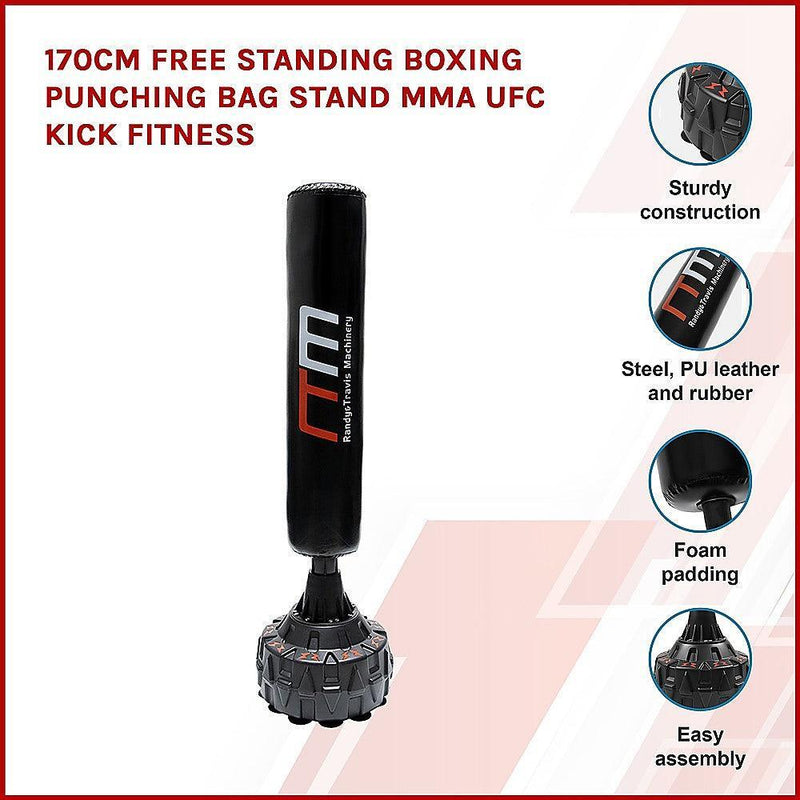 170cm Free Standing Boxing Punching Bag Stand MMA UFC Kick Fitness - John Cootes