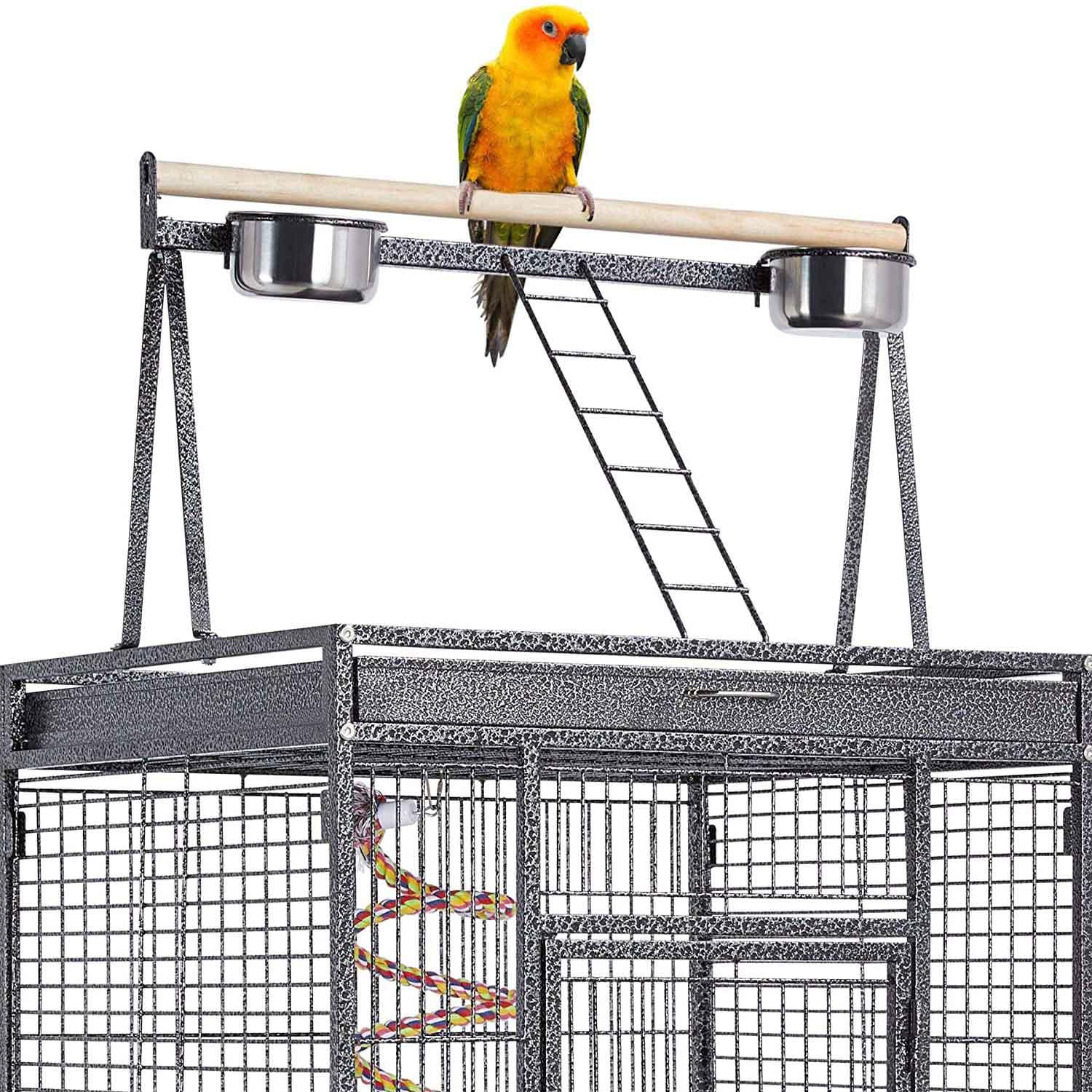 174cm Large Rolling Mobile Bird Cage Birdcage Finch Aviary Parrot Animals Playtop Stand Canary Finch - John Cootes