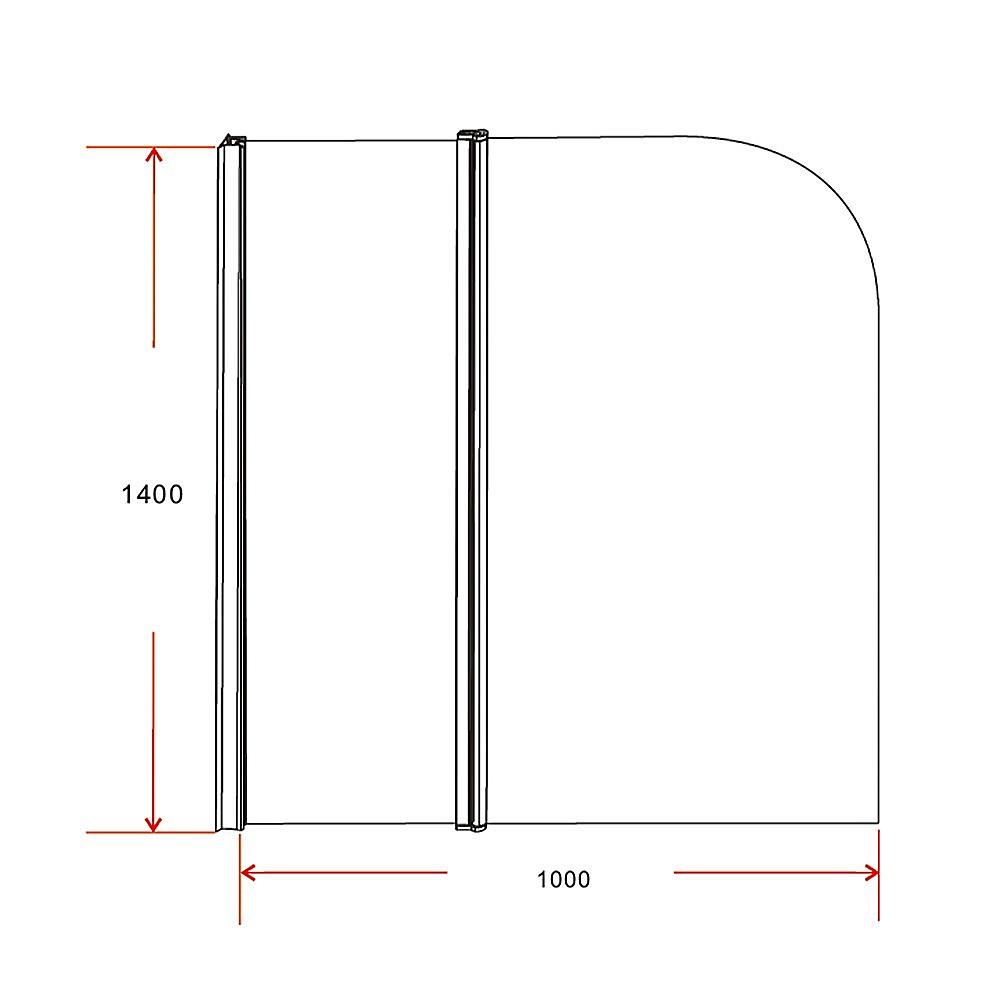 180° Pivot Door 6mm Safety Glass Bath Shower Screen 1000x1400mm By Della Francesca - John Cootes
