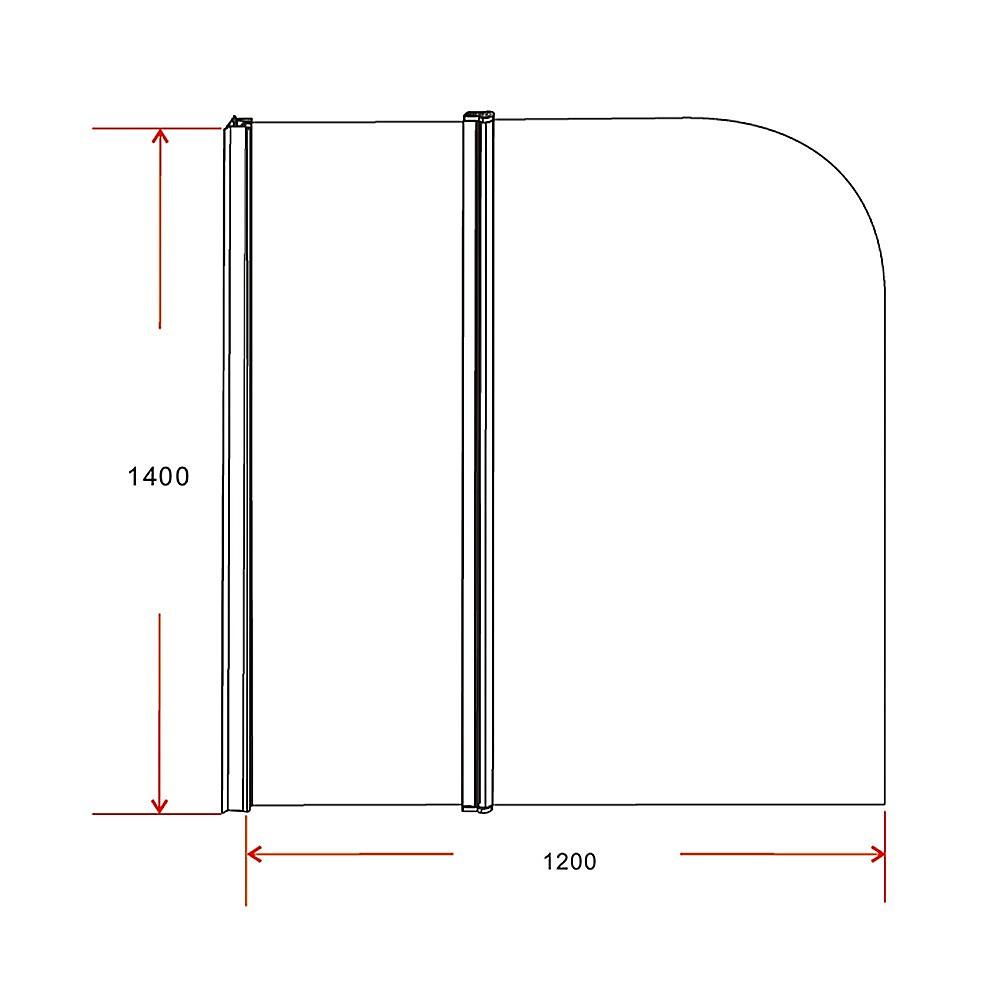 180° Pivot Door 6mm Safety Glass Bath Shower Screen 1200x1400mm By Della Francesca - John Cootes