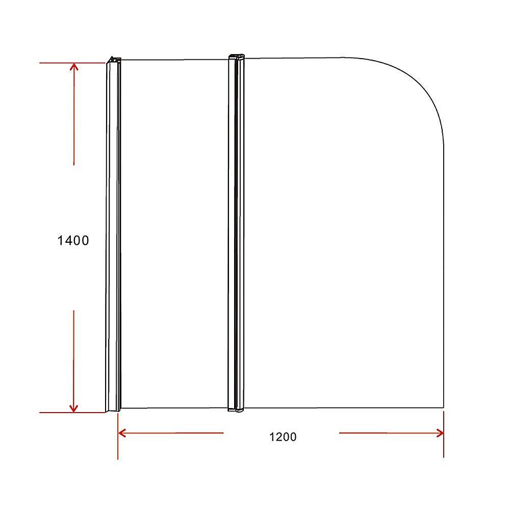 180° Pivot Door 6mm Safety Glass Bath Shower Screen 1200x1400mm By Della Francesca - John Cootes