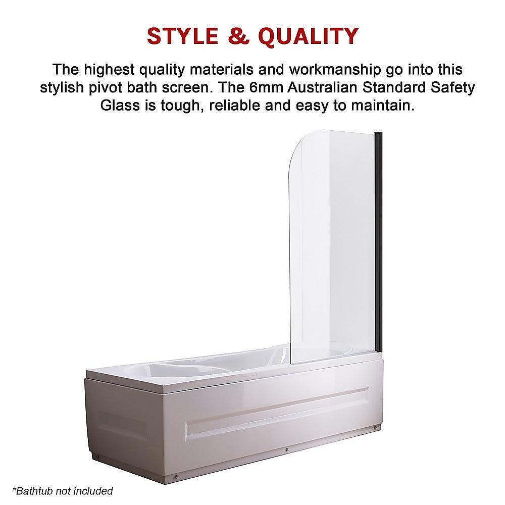 180° Pivot Door 6mm Safety Glass Bath Shower Screen 800x1400mm By Della Francesca - John Cootes