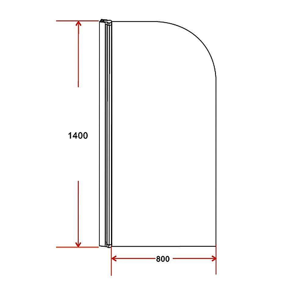 180° Pivot Door 6mm Safety Glass Bath Shower Screen 800x1400mm By Della Francesca - John Cootes