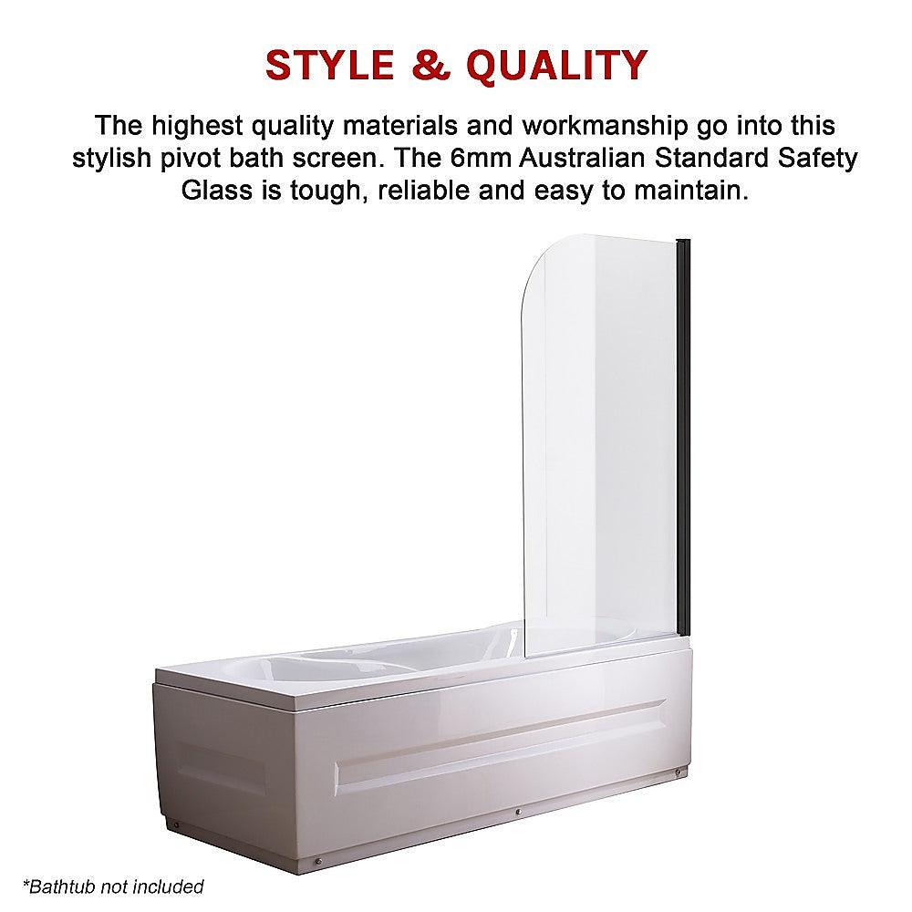 180° Pivot Door 6mm Safety Glass Bath Shower Screen 900x1400mm By Della Francesca - John Cootes