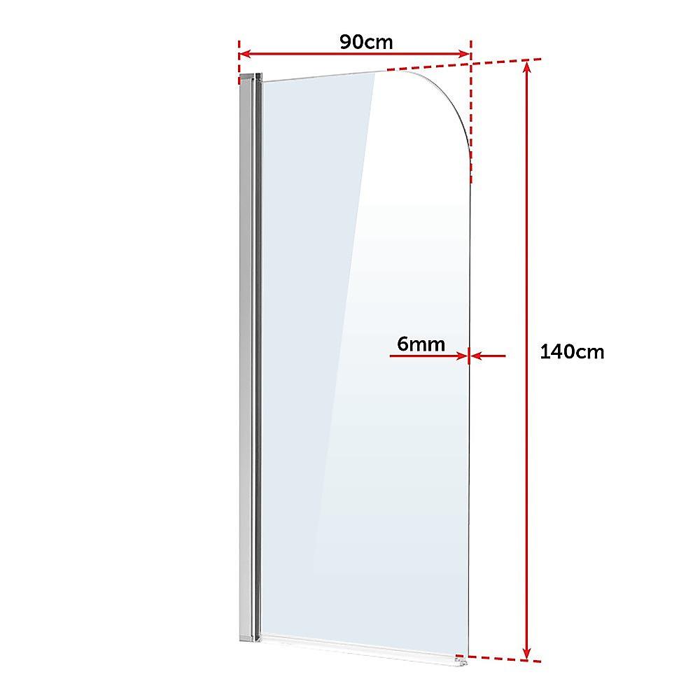 180° Pivot Door 6mm Safety Glass Bath Shower Screen 900x1400mm By Della Francesca - John Cootes