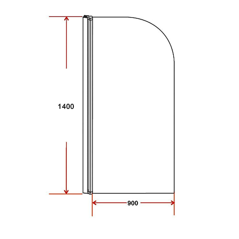 180° Pivot Door 6mm Safety Glass Bath Shower Screen 900x1400mm By Della Francesca - John Cootes