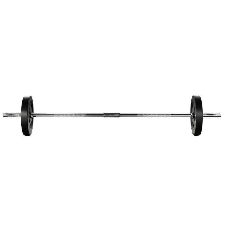 18KG Barbell Weight Set Plates Bar Bench Press Fitness Exercise Home Gym 168cm - John Cootes