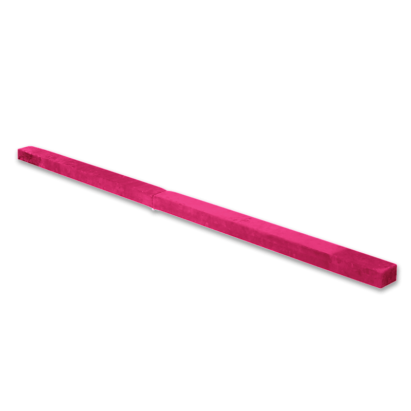 2.2m Gymnastics Folding Balance Beam Pink Synthetic Suede - John Cootes