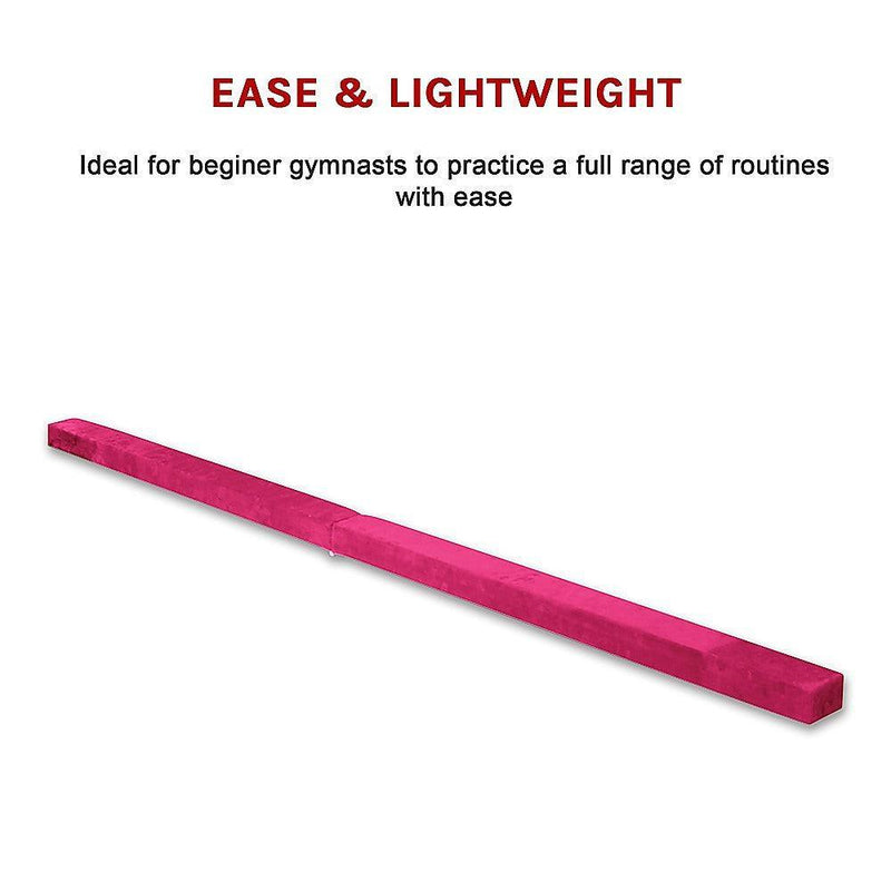 2.2m Gymnastics Folding Balance Beam Pink Synthetic Suede - John Cootes