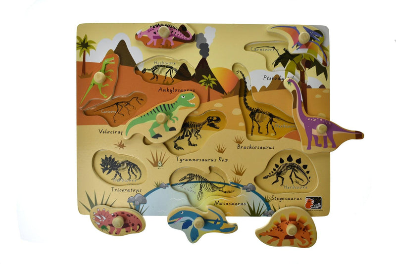 2 IN 1 DINOSAUR PEG PUZZLE - John Cootes