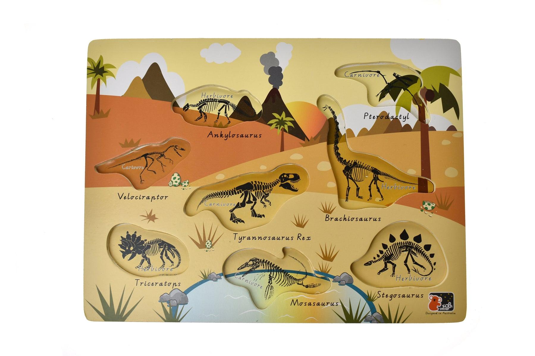 2 IN 1 DINOSAUR PEG PUZZLE - John Cootes