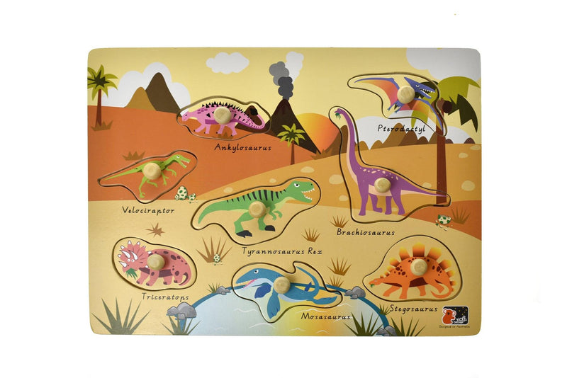 2 IN 1 DINOSAUR PEG PUZZLE - John Cootes