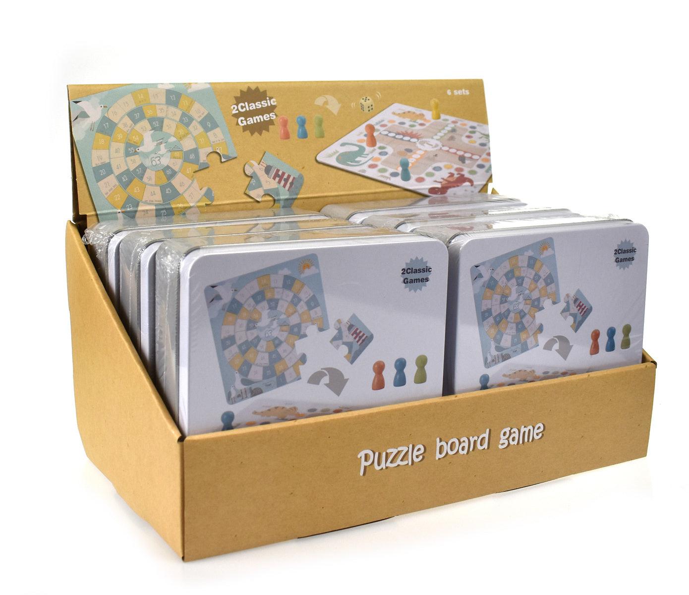 2 IN 1 GAME IN TIN BOX LUDO THE GAME OF GOOSE - John Cootes