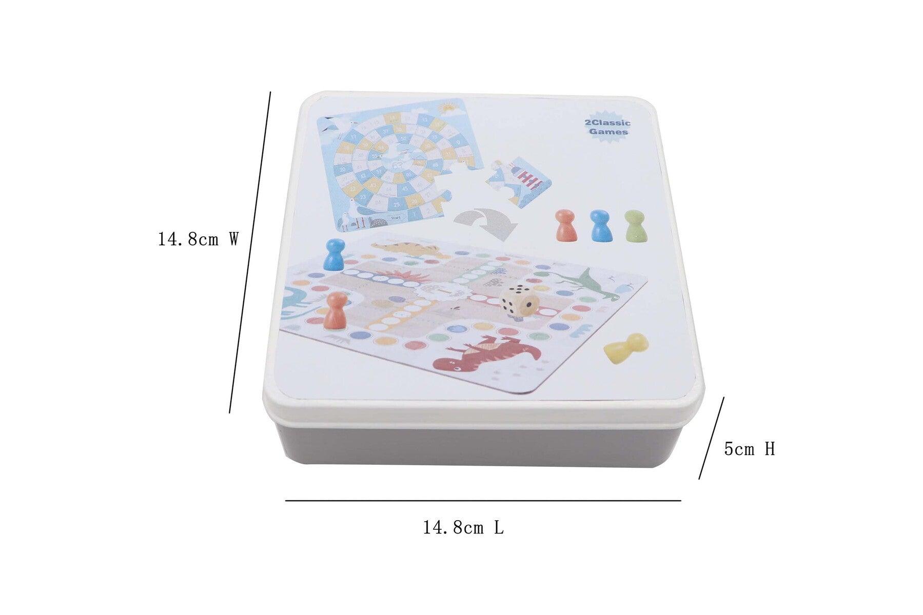 2 IN 1 GAME IN TIN BOX LUDO THE GAME OF GOOSE - John Cootes