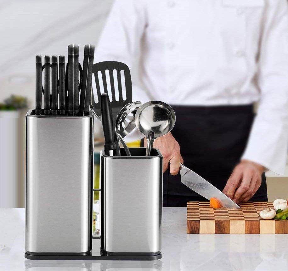 2 in 1 Stainless steel knife holder for kitchen - John Cootes