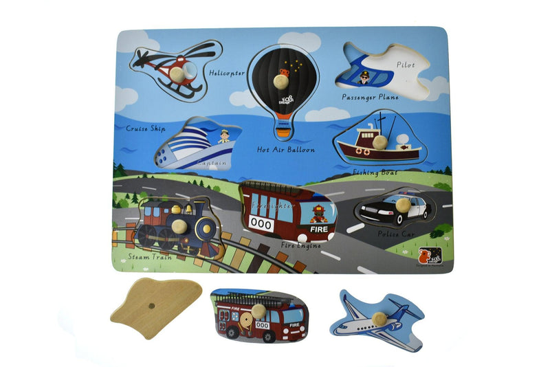 2 IN 1 TRANSPORT PEG PUZZLE - John Cootes