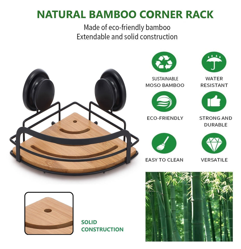 Wholesale CARLA HOME 2 Pack Rectangular Bamboo Corner Shower Caddy Shelf  Basket Rack with Premium Vacuum Suction Cup for Bathroom and Kitchen -  Carla Home - Fieldfolio