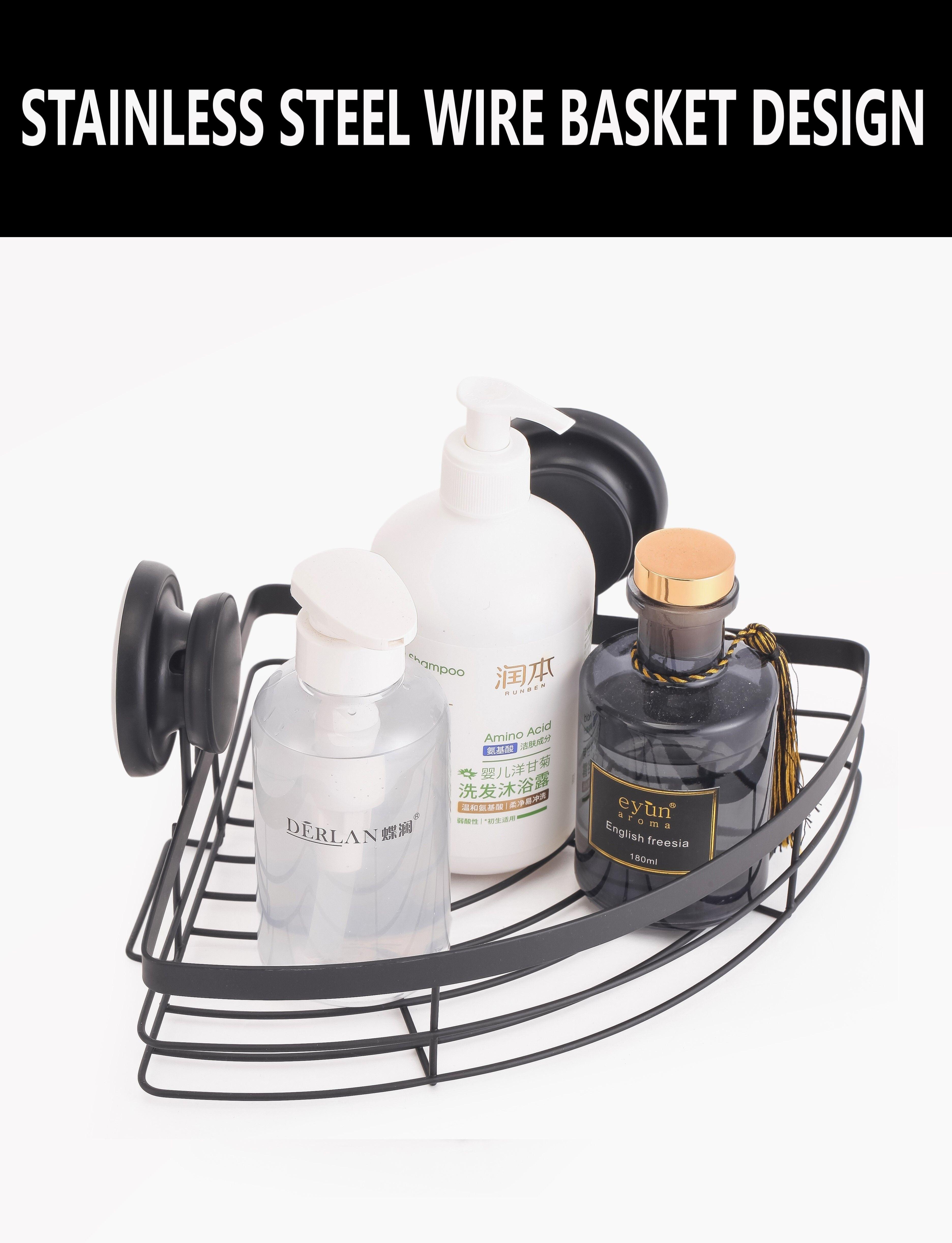 2 Pack Round Corner Shower Caddy Shelf Basket Rack with Premium