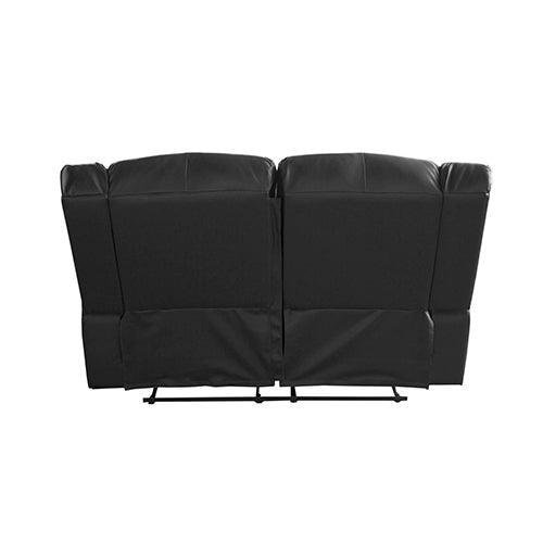 2 Seater Recliner Sofa In Faux Leather Lounge Couch in Black - John Cootes