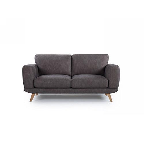 2 Seater Sofa Brown Fabric Lounge Set for Living Room Couch with Solid Wooden Frame - John Cootes