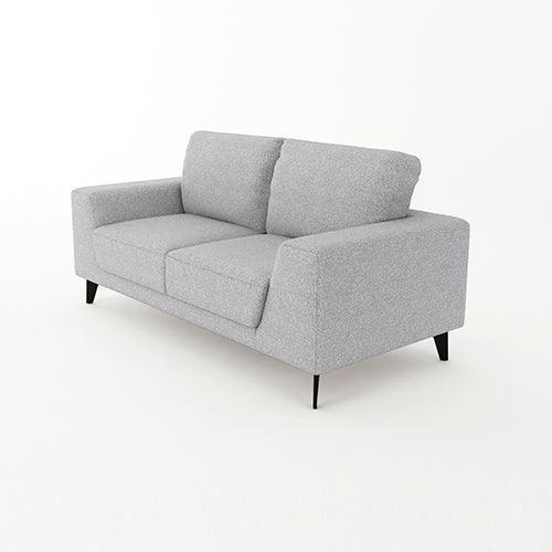 2 Seater Sofa Light Grey Fabric Lounge Set for Living Room Couch with Solid Wooden Frame Black Legs - John Cootes