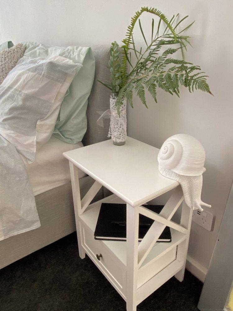 2-tier Bedside Table with Storage Drawer 2 PC &#8211; Rustic White - John Cootes