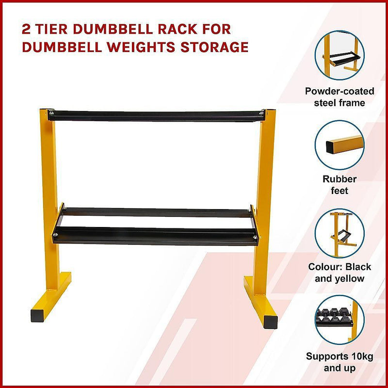 2 Tier Dumbbell Rack for Dumbbell Weights Storage - John Cootes