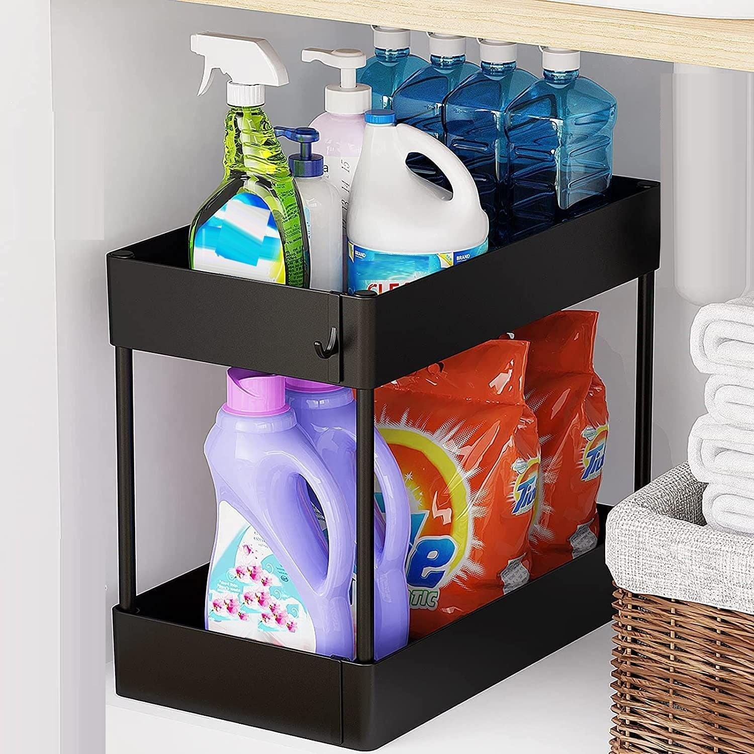 2 Tier Multi-Purpose Under Sink Organizer Shelf Storage Rack for Bathroom and Kitchen - John Cootes