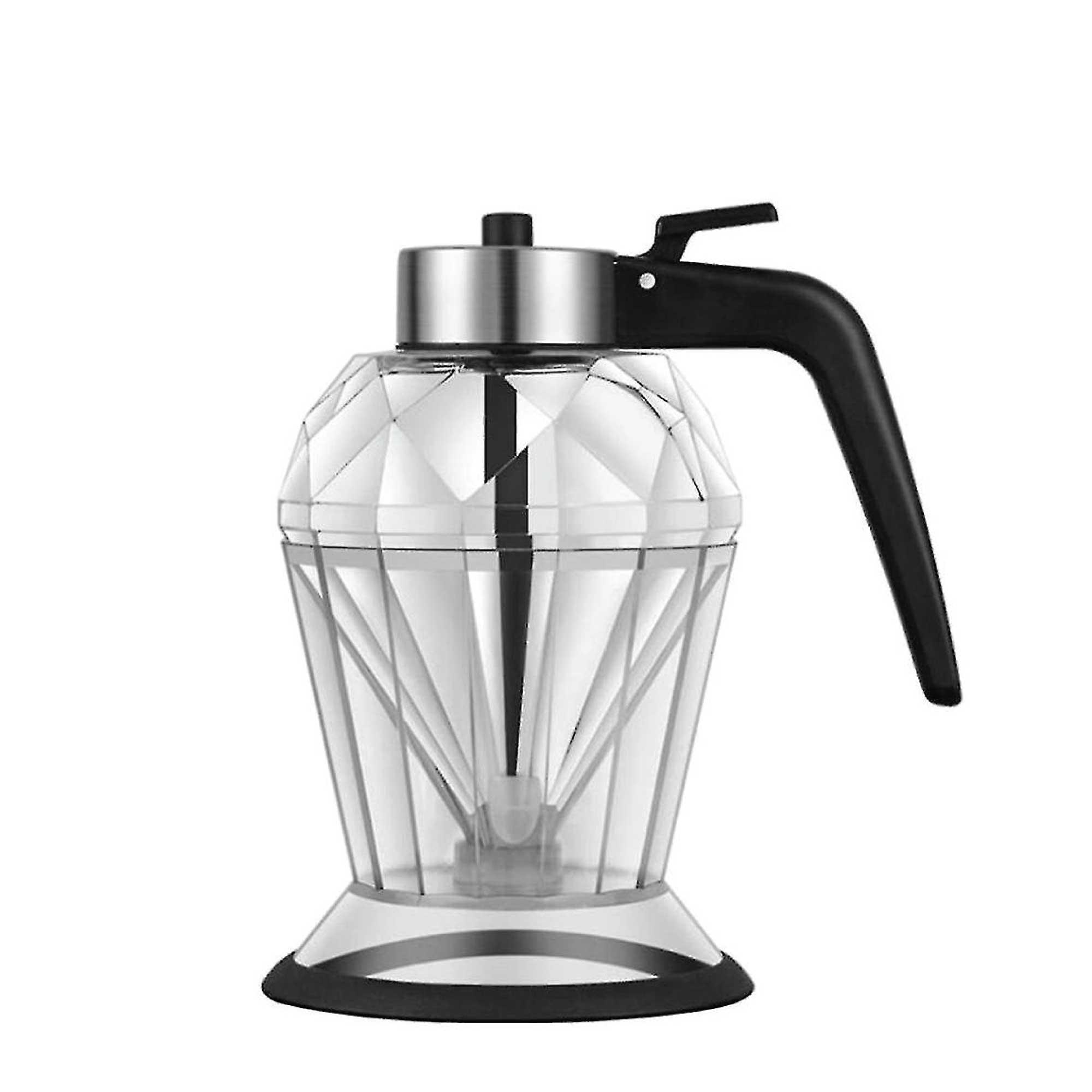200ml Oil Honey Dispenser - Syrup Sauce Glass Pourer - Diamond Pot and Stand - John Cootes