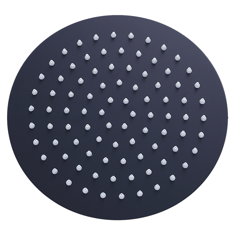 200mm Shower Head Round 304SS Electroplated Matte Black Finish - John Cootes