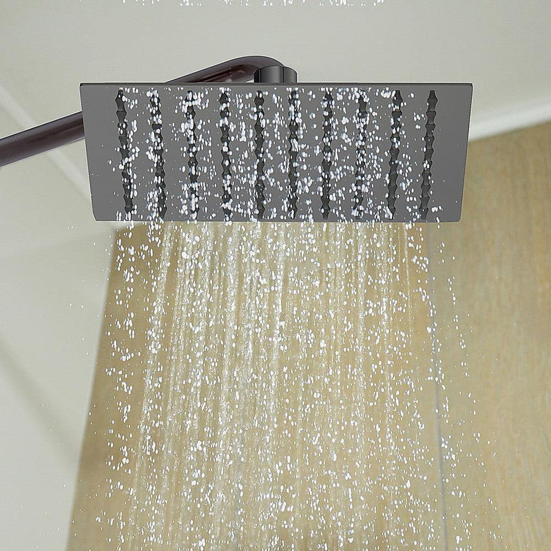 200mm Shower Head Square 304SS Electroplated Matte Black Finish - John Cootes