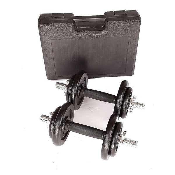 20kg Black Dumbbell Set with Carrying Case - John Cootes