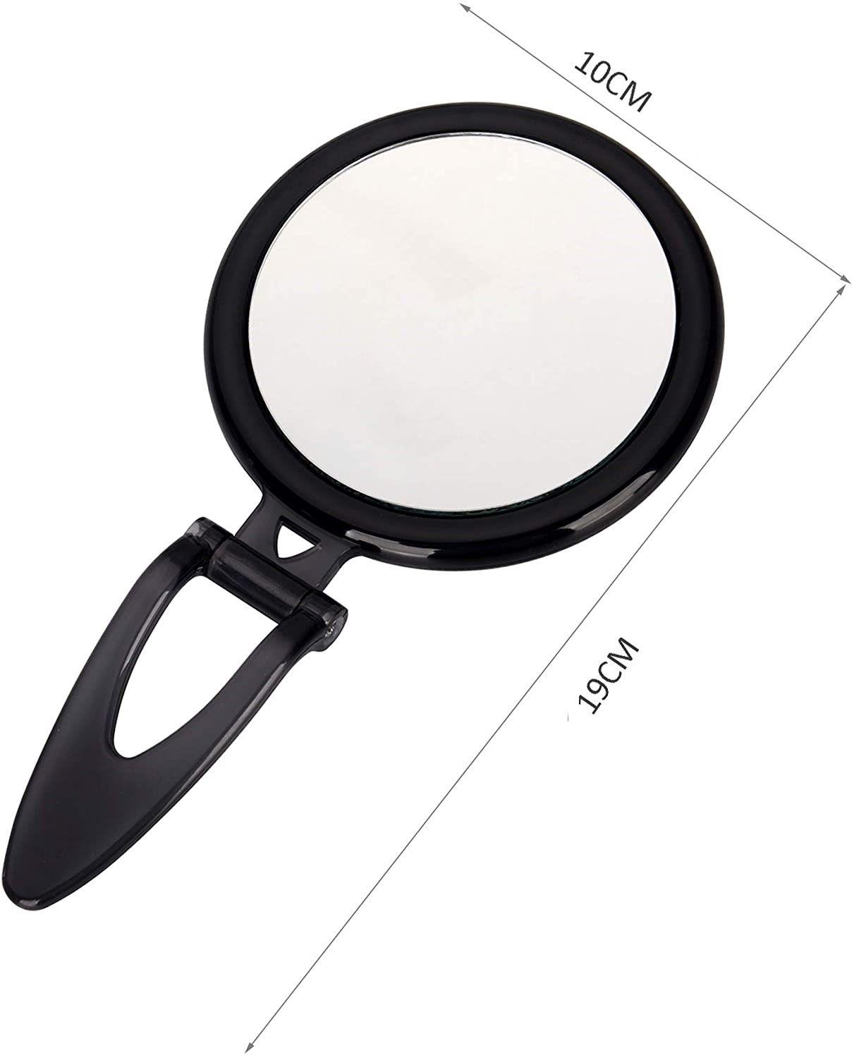 20X Magnifying Hand Mirror Two Sided Use for Makeup Application, Tweezing, and Blackhead/Blemish Removal (10 cm Black) - John Cootes