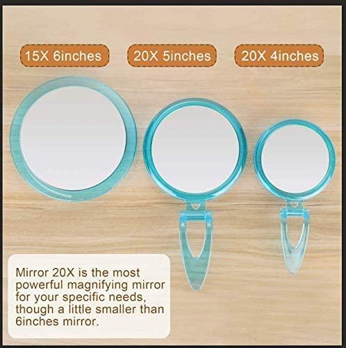 20X Magnifying Hand Mirror Two Sided Use for Makeup Application, Tweezing, and Blackhead/Blemish Removal (12.5 cm Black) - John Cootes