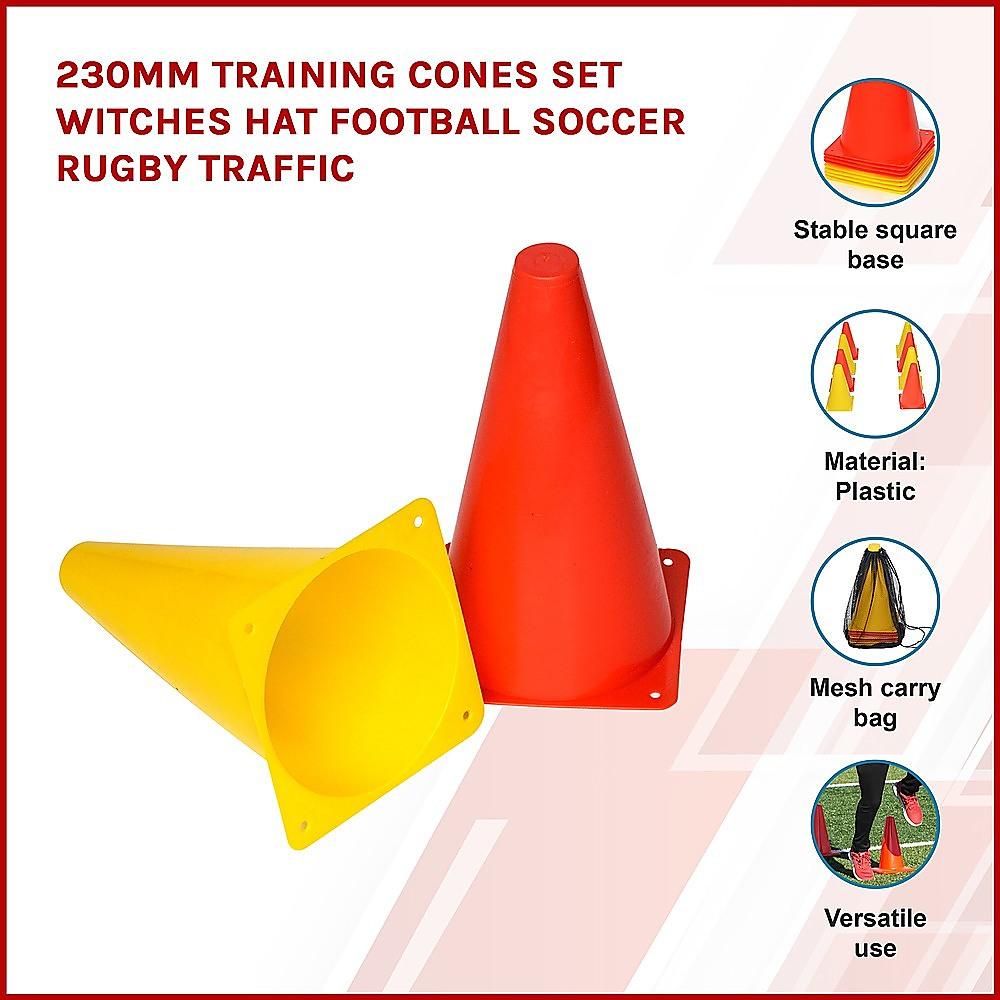 230mm Training Cones Set Witches Hat Football Soccer Rugby Traffic - John Cootes