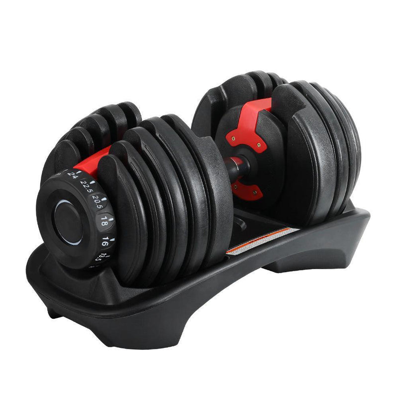 24kg Adjustable Dumbbell Dumbbells Weight Plates Home Gym Fitness Exercise - John Cootes