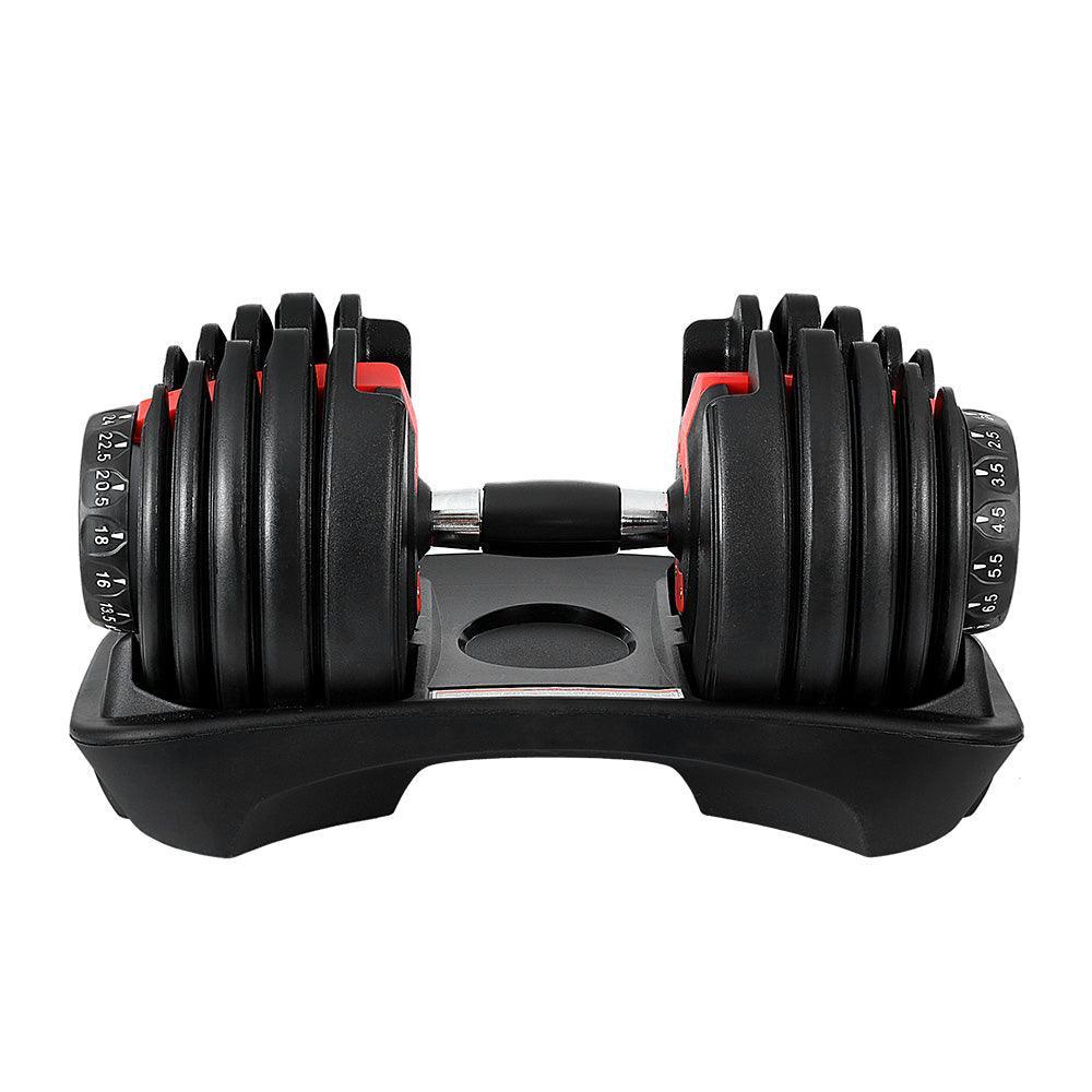 24kg Adjustable Dumbbell Dumbbells Weight Plates Home Gym Fitness Exercise - John Cootes