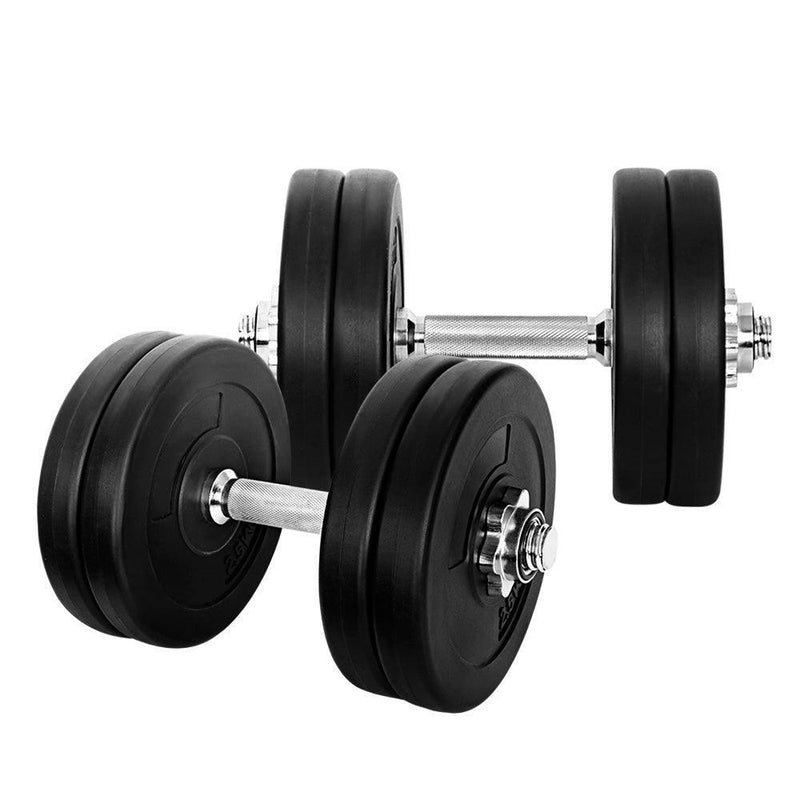 25kg Dumbbells Dumbbell Set Weight Plates Home Gym Fitness Exercise - John Cootes