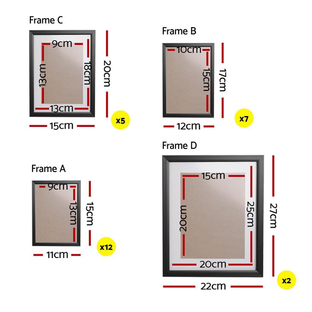 26 PCS Picture Photo Frame Wall Set Home Decor Present Gift Black - John Cootes