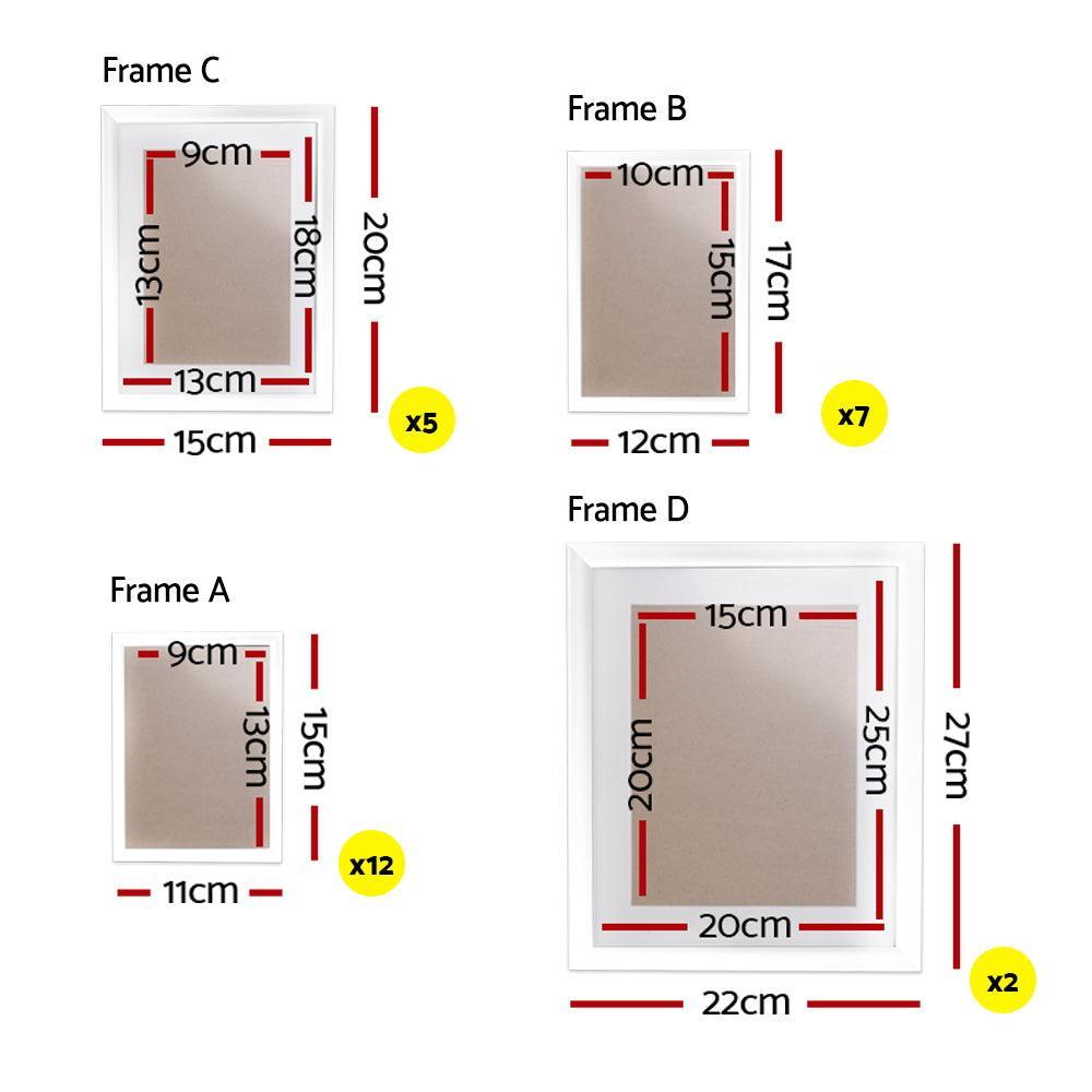 26 PCS Picture Photo Frame Wall Set Home Decor Present Gift White - John Cootes