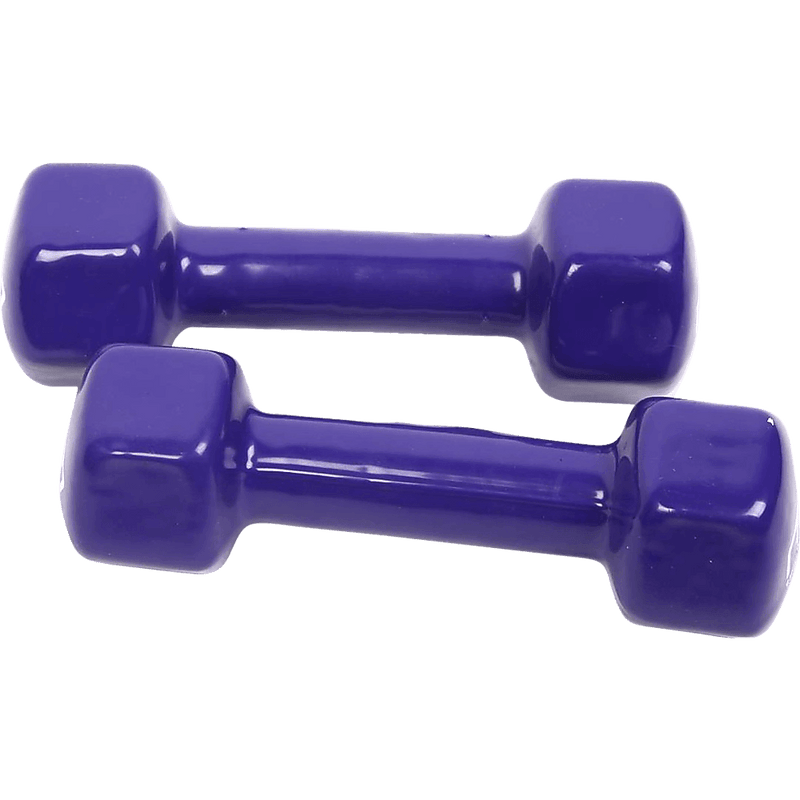 2kg Dumbbells Pair PVC Hand Weights Rubber Coated - John Cootes