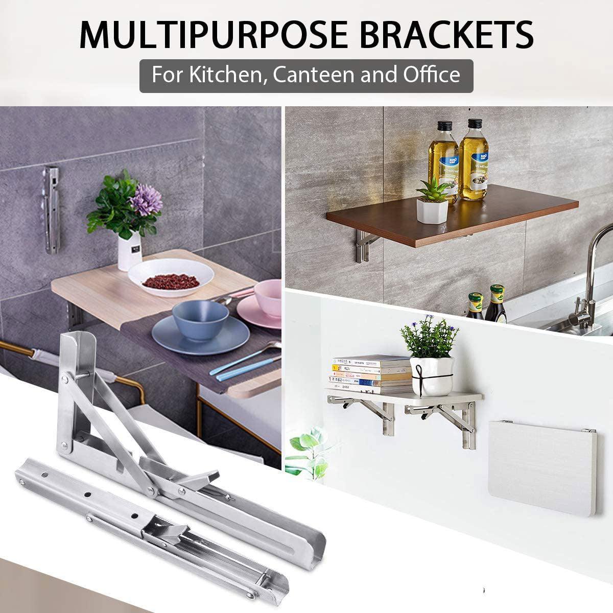 2PCS 12inch Steel Wall Mounted Folding Triangle Angle Shelf Support Bracket Rack - John Cootes