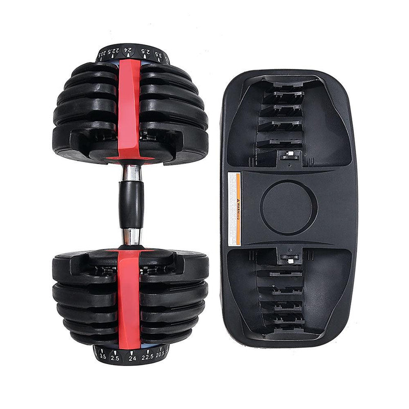 2Pcs 24kg Adjustable Dumbbell Weight Dumbbells Plates Home Gym Fitness Exercise - John Cootes