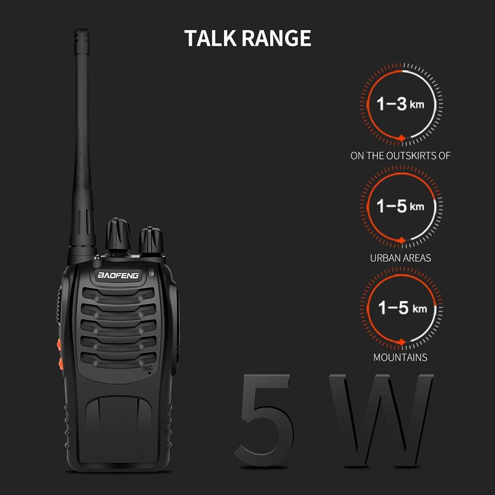 2pcs Walkie Talkie BF-888S Handheld Two-Way Radio UHF 400-470MHz 5W - John Cootes